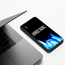 Чехол iPhone XS Max матовый Maneskin blue fire, цвет: 3D-черный — фото 2