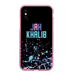 Чехол iPhone XS Max матовый Jah Khalib - краска, цвет: 3D-розовый