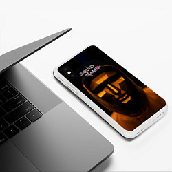 Чехол iPhone XS Max матовый Игра в кальмара - ведущий, цвет: 3D-белый — фото 2