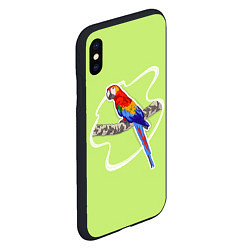 Чехол iPhone XS Max матовый Яркий попугай Ара, цвет: 3D-черный — фото 2