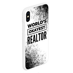 Чехол iPhone XS Max матовый Worlds okayest realtor - white, цвет: 3D-белый — фото 2