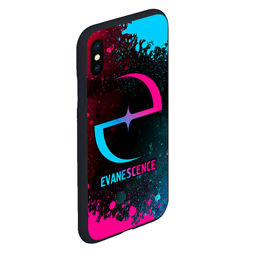 Чехол iPhone XS Max матовый Evanescence - neon gradient / 3D-Черный – фото 2