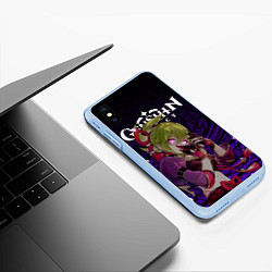 Чехол iPhone XS Max матовый Куки Синобу из геншин, цвет: 3D-голубой — фото 2