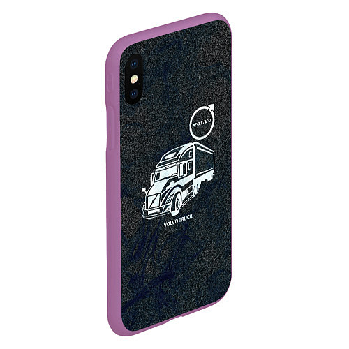 Чехол iPhone XS Max матовый Вольво грузовик / 3D-Фиолетовый – фото 2