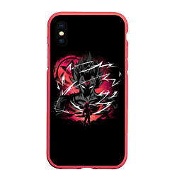Чехол iPhone XS Max матовый Goku dragon ball аниме, цвет: 3D-красный
