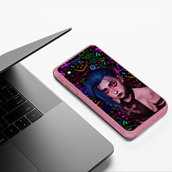 Чехол iPhone XS Max матовый Jinx: Джинкс Паудер, цвет: 3D-малиновый — фото 2