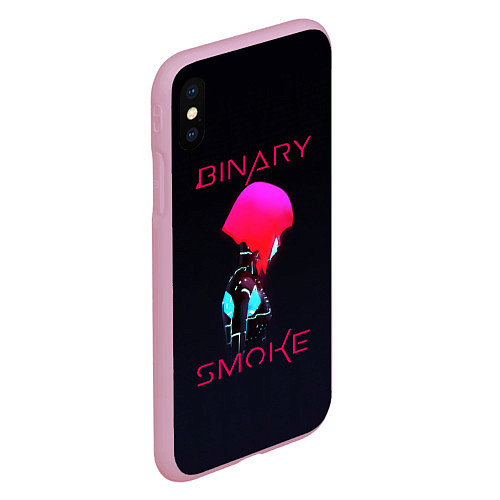 Чехол iPhone XS Max матовый Binary Smoke / 3D-Розовый – фото 2