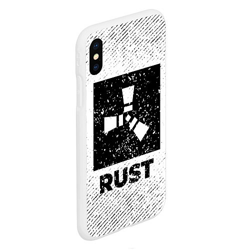 Чехол iPhone XS Max матовый Rust с потертостями на светлом фоне / 3D-Белый – фото 2