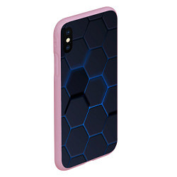 Чехол iPhone XS Max матовый Неоновая броня голубая, цвет: 3D-розовый — фото 2