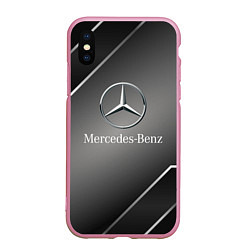 Чехол iPhone XS Max матовый Mercedes Карбон