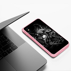 Чехол iPhone XS Max матовый Череп Демона - рисунок карандашом, цвет: 3D-баблгам — фото 2