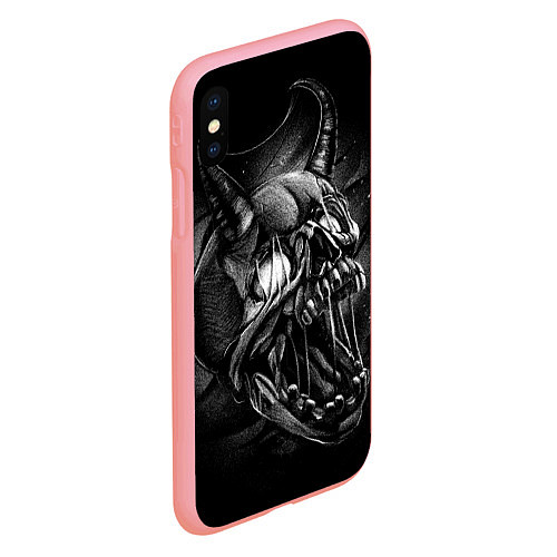 Чехол iPhone XS Max матовый Череп Демона - рисунок карандашом / 3D-Баблгам – фото 2