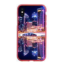 Чехол iPhone XS Max матовый Ночной Сингапур