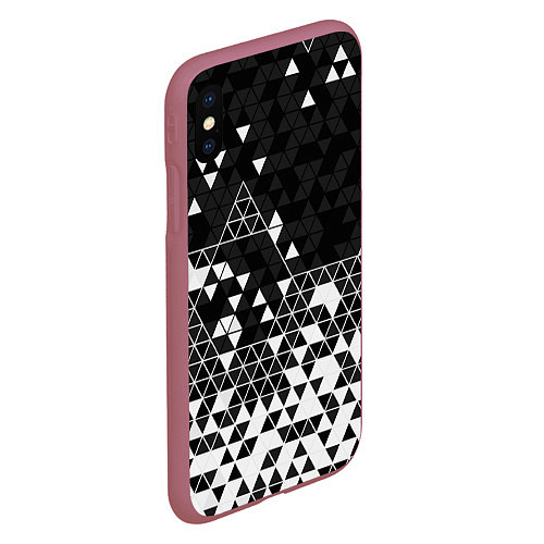 Чехол iPhone XS Max матовый Геометрические грани / 3D-Малиновый – фото 2