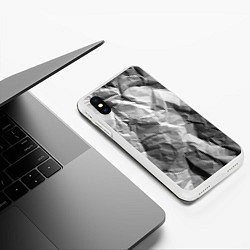 Чехол iPhone XS Max матовый Имитация скалы, цвет: 3D-белый — фото 2