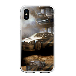 Чехол iPhone XS Max матовый Nfs most wanted bmw, цвет: 3D-белый