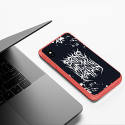 Чехол iPhone XS Max матовый Bring Me the Horizon краска, цвет: 3D-красный — фото 2
