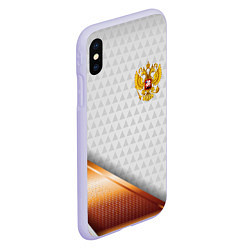 Чехол iPhone XS Max матовый Герб РФ с золотой вставкой, цвет: 3D-светло-сиреневый — фото 2