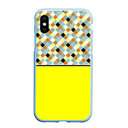 Чехол iPhone XS Max матовый Желтый неоновый комбинированный узор