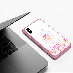 Чехол iPhone XS Max матовый Twice градиент, цвет: 3D-малиновый — фото 2