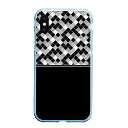 Чехол iPhone XS Max матовый Черно-белый геометрический узор