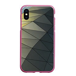 Чехол iPhone XS Max матовый Абстрактная сетка из множества фигур, цвет: 3D-малиновый