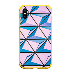 Чехол iPhone XS Max матовый Абстрактные геометрические панели, цвет: 3D-желтый