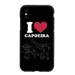 Чехол iPhone XS Max матовый I love Capoeira Battle line, цвет: 3D-черный