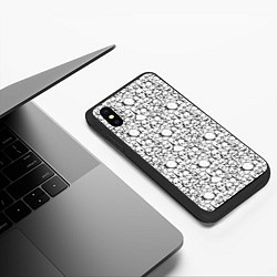 Чехол iPhone XS Max матовый Череп бесформенный, цвет: 3D-черный — фото 2