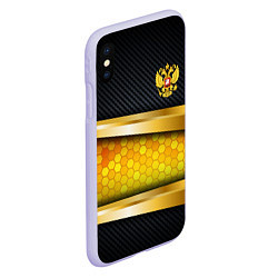 Чехол iPhone XS Max матовый Black & gold - герб России, цвет: 3D-светло-сиреневый — фото 2