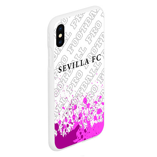 Чехол iPhone XS Max матовый Sevilla pro football: символ сверху / 3D-Белый – фото 2