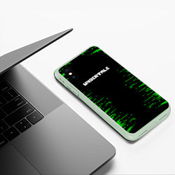 Чехол iPhone XS Max матовый Undertale game сердечко, цвет: 3D-салатовый — фото 2