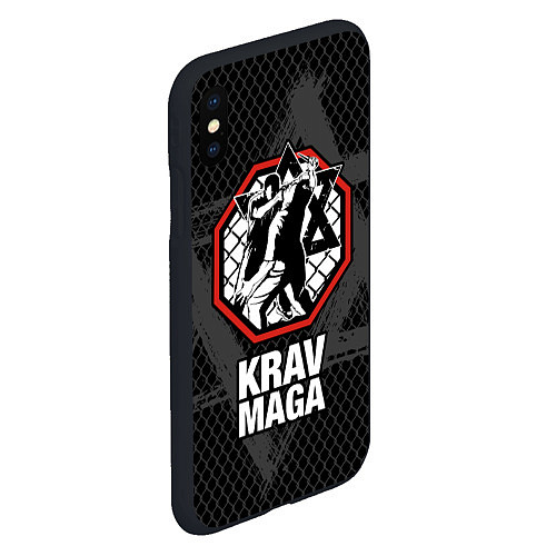 Чехол iPhone XS Max матовый Krav-maga octagon / 3D-Черный – фото 2