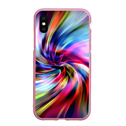 Чехол iPhone XS Max матовый Радужная спираль