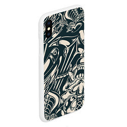 Чехол iPhone XS Max матовый Японская тату текстура, цвет: 3D-белый — фото 2