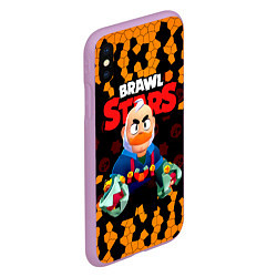 Чехол iPhone XS Max матовый Sam Brawl stars, цвет: 3D-сиреневый — фото 2