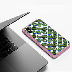 Чехол iPhone XS Max матовый Эмоции Пепе, цвет: 3D-розовый — фото 2