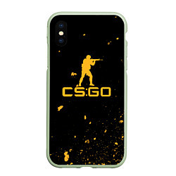 Чехол iPhone XS Max матовый Counter-strike жёлтые брызги, цвет: 3D-салатовый