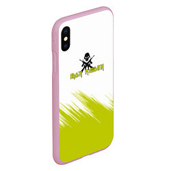 Чехол iPhone XS Max матовый Iron Maiden желтая краска, цвет: 3D-розовый — фото 2