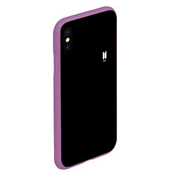 Чехол iPhone XS Max матовый BTS smail logo, цвет: 3D-фиолетовый — фото 2