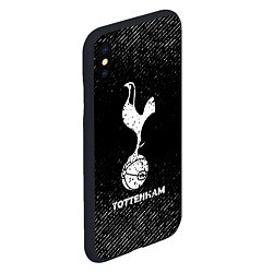 Чехол iPhone XS Max матовый Tottenham с потертостями на темном фоне, цвет: 3D-черный — фото 2