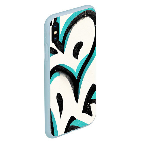Чехол iPhone XS Max матовый Узоры в стиле граффити / 3D-Голубой – фото 2