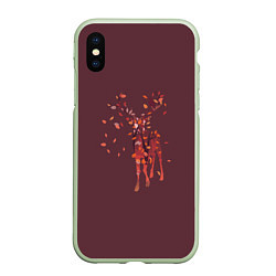 Чехол iPhone XS Max матовый Осенний олень с птицей