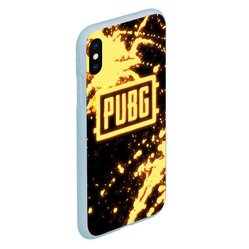 Чехол iPhone XS Max матовый PUBG neon / 3D-Голубой – фото 2