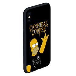 Чехол iPhone XS Max матовый Cannibal Corpse Симпсоны Гомер рокер, цвет: 3D-черный — фото 2