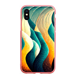 Чехол iPhone XS Max матовый Вертикальные волны, цвет: 3D-баблгам