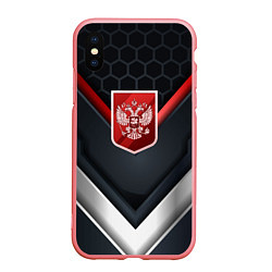 Чехол iPhone XS Max матовый Красный герб России