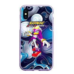 Чехол iPhone XS Max матовый Sonic - ласточка Вейв - Free riders - pattern, цвет: 3D-светло-сиреневый