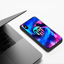 Чехол iPhone XS Max матовый Valencia неоновый космос, цвет: 3D-черный — фото 2