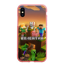 Чехол iPhone XS Max матовый Валентин Minecraft